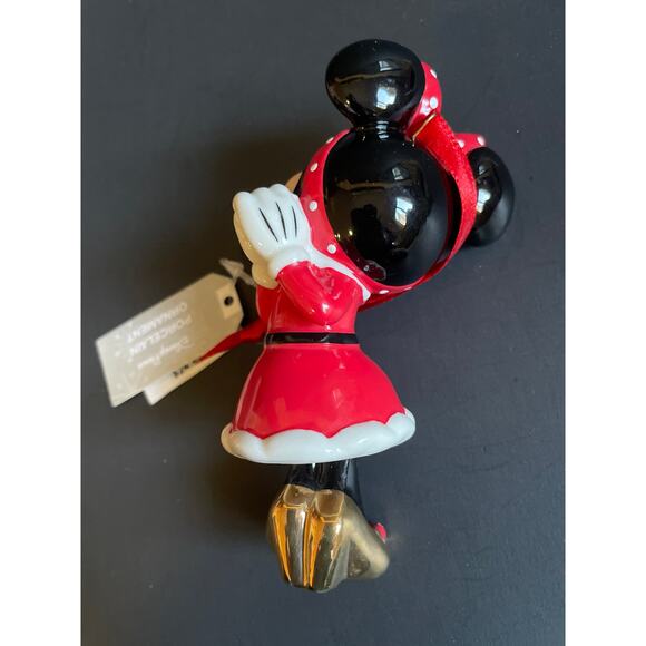 Disney Santa Suit Minnie Mouse Porcelain Bell Christmas Ornament Holiday 5" Tall - Picture 2 of 4